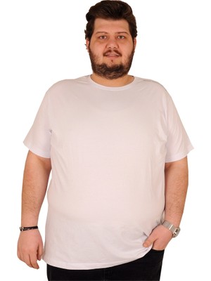 ModeXL T-Shirt Super Bisiklet Yaka 18149 Beyaz