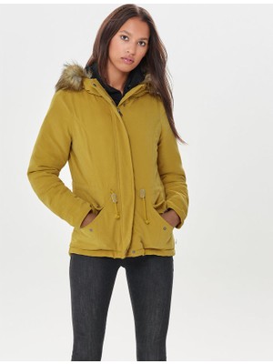 Only Kahverengi Kadın Günlük Mont 15158948-Rubber Lucca Parka Jacket