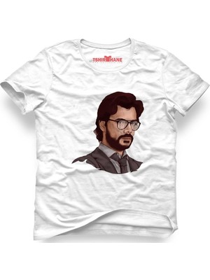 Tshirthane La Case De Papel El Beyaz Erkek T-Shirt