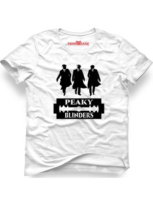 Tshirthane Peaky Blinders Tommy Shelby Jilet Beyaz Erkek T-Shirt