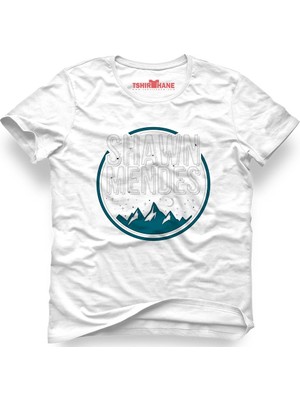 Tshirthane Shawn Mendes Mountain Beyaz Erkek T-Shirt