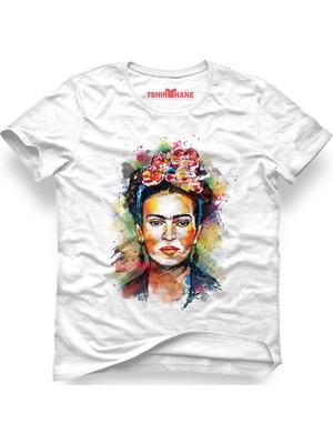 Tshirthane Frida Kahlo Free Unisex Kalıp Beyaz Erkek T-Shirt