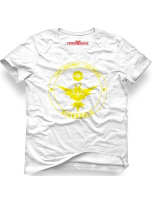 Tshirthane Riverdale Team İnstinct Pokemon Go Beyaz Erkek T-Shirt