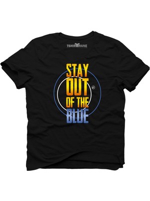 Tshirthane Pubg Stay Out Of The Blue Siyah Erkek T-Shirt