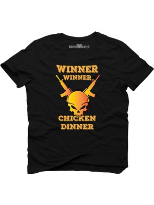 Tshirthane Pubg Gun Skull Siyah Erkek T-Shirt