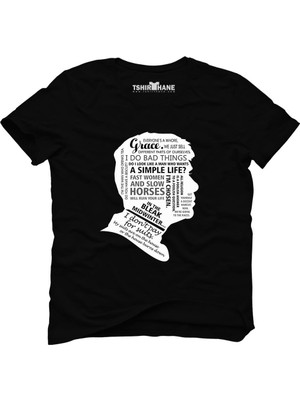 Tshirthane Peaky Blinders Tommy Shelby Quotes Siyah Erkek T-Shirt