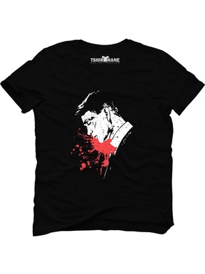 Tshirthane Peaky Blinders Tommy Shelby Splatter Siyah Erkek T-Shirt