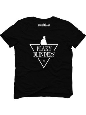 Tshirthane Peaky Blinders Tommy Shelby Üçgen Siyah Erkek T-Shirt