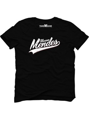 Tshirthane Shawn Mendes Logo Siyah Erkek T-Shirt