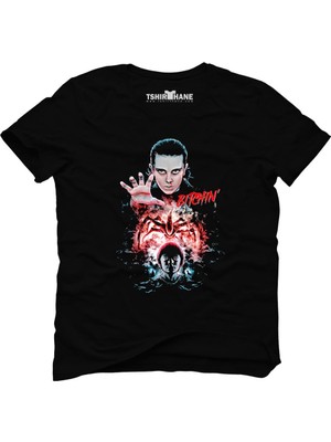 Tshirthane Stranger Things Bitchin Siyah Erkek T-Shirt