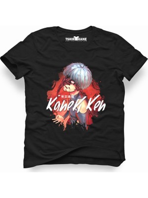 Tshirthane Tokyo Ghoul Kaneki Siyah Erkek T-Shirt