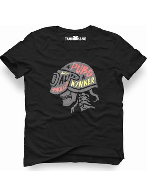 Tshirthane Pubg Skull Siyah Erkek T-Shirt