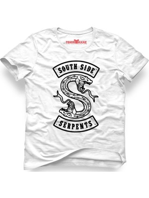 Tshirthane Riverdale South Side Snake Beyaz Erkek T-Shirt