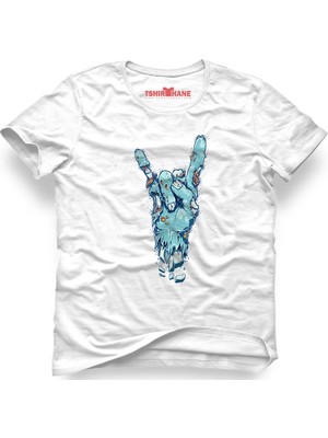 Tshirthane Zombie Rock Beyaz Erkek T-Shirt