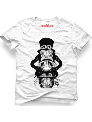 Tshirthane One Piece Monkey D. Luffy Manga Anime Siyah Erkek T-Shirt