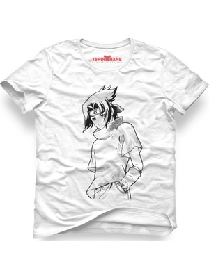 Tshirthane Naruto Kakashi Manga Anime Beyaz Erkek T-Shirt