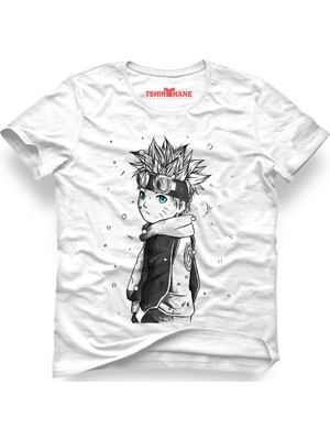 Tshirthane Naruto Kakashi Manga Anime Beyaz Erkek T-Shirt