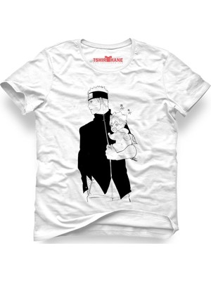 Tshirthane Naruto Kakashi Manga Anime Beyaz Erkek T-Shirt