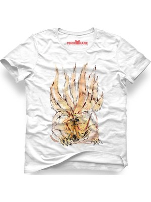 Tshirthane Naruto Kakashi Manga Anime Beyaz Erkek T-Shirt