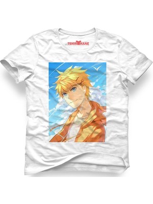 Tshirthane Naruto Kakashi Manga Anime Beyaz Erkek T-Shirt