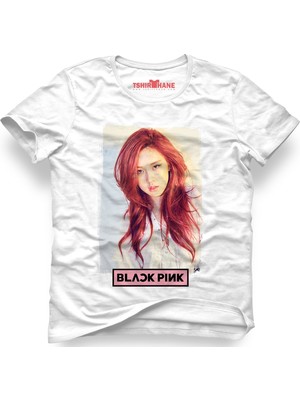 Tshirthane Black Pink Rose Beyaz Erkek T-Shirt