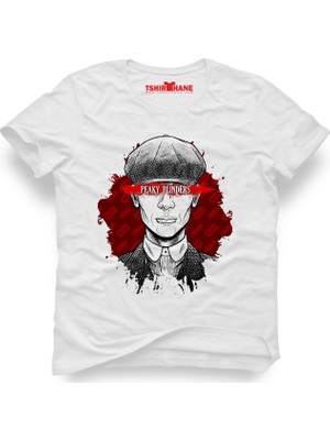 Tshirthane Peaky Blinders Tommy Shelby Beyaz Erkek T-Shirt