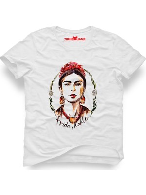 Tshirthane Frida Kahlo Beyaz Erkek T-Shirt