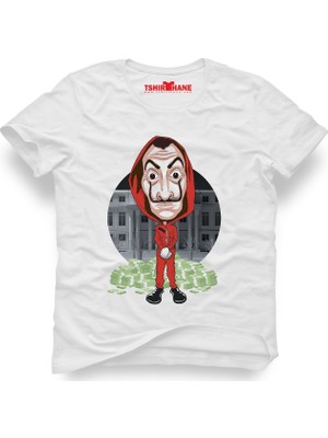 Tshirthane La Case De Papel Beyaz Erkek T-Shirt