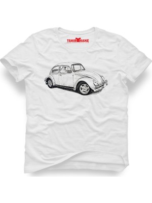 Tshirthane Volkswagen Beetle Vw Vosvos Beyaz Erkek T-Shirt