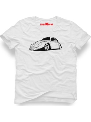 Tshirthane Volkswagen Beetle Vw Vosvos Beyaz Erkek T-Shirt