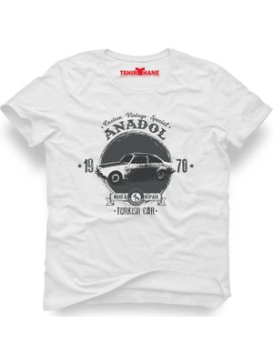 Tshirthane Anadol Turkish Car 1970 Beyaz Erkek T-Shirt
