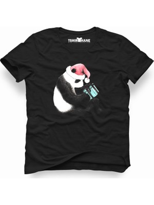 Tshirthane Panda Siyah Erkek T-Shirt