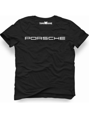 Tshirthane Porsche Logo Siyah Erkek T-Shirt