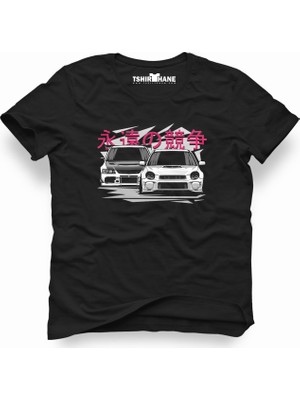 Tshirthane Subaru Vs Evo Siyah Erkek T-Shirt