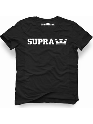 Tshirthane Toyota Supra King Logo Siyah Erkek T-Shirt