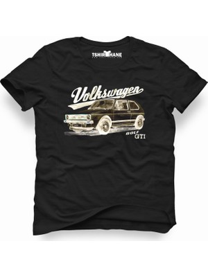 Tshirthane Vw Volkswagen Golf Gti Siyah Erkek T-Shirt
