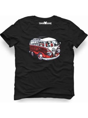 Tshirthane Vw Volkswagen T1 Minibüs Siyah Erkek T-Shirt