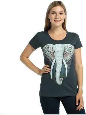 Bant Giyim Elephant Fil Füme Kadın T-Shirt