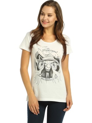 Bant Giyim Scape Goat Beyaz Kadın T-Shirt