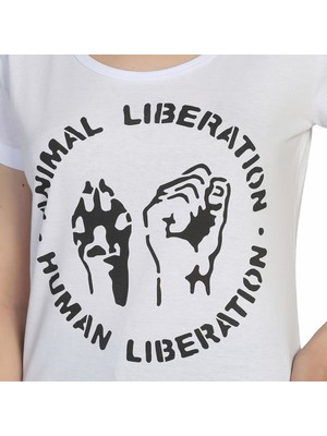 Bant Giyim Animal Liberation Beyaz Kadın T-Shirt