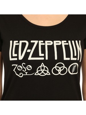 Bant Giyim Led Zeppelin Siyah Kadın T-Shirt