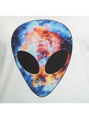 Bant Giyim Alien Cosmos Beyaz Kadın T-Shirt