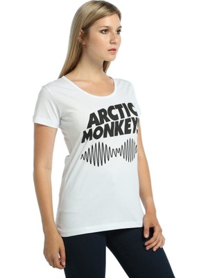 Bant Giyim Arctic Monkeys Beyaz Kadın T-Shirt