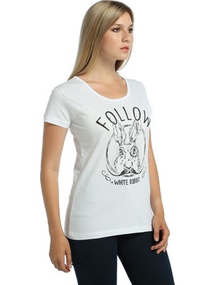 Bant Giyim White Rabbit Beyaz Kadın T-Shirt