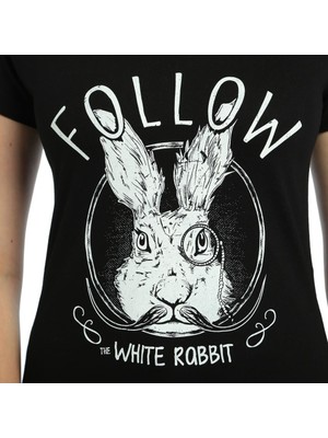 Bant Giyim White Rabbit Siyah Kadın T-Shirt