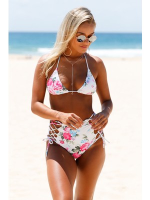Angelsin Çiçekli Şık Bikini Üstü