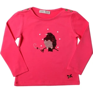 Kız Çocuk Sweatshirt Baykuş Nakışlı - Fuşya - 1 Yaş - 86Cm Boy