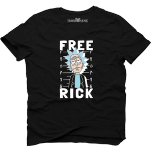Free Rick Siyah Erkek T-Shirt