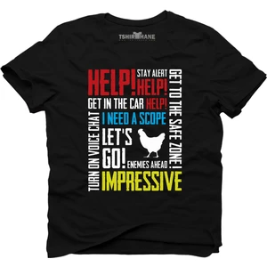 Pubg Help Message Siyah Erkek T-Shirt