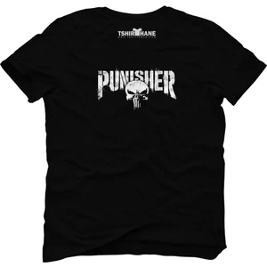 The Punisher Logo Siyah Erkek T-Shirt